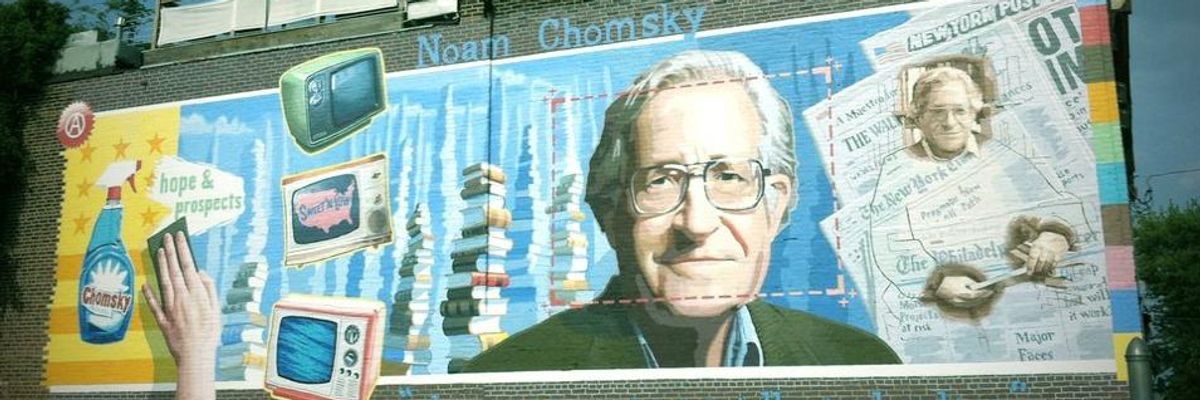 A mural of Noam Chomsky