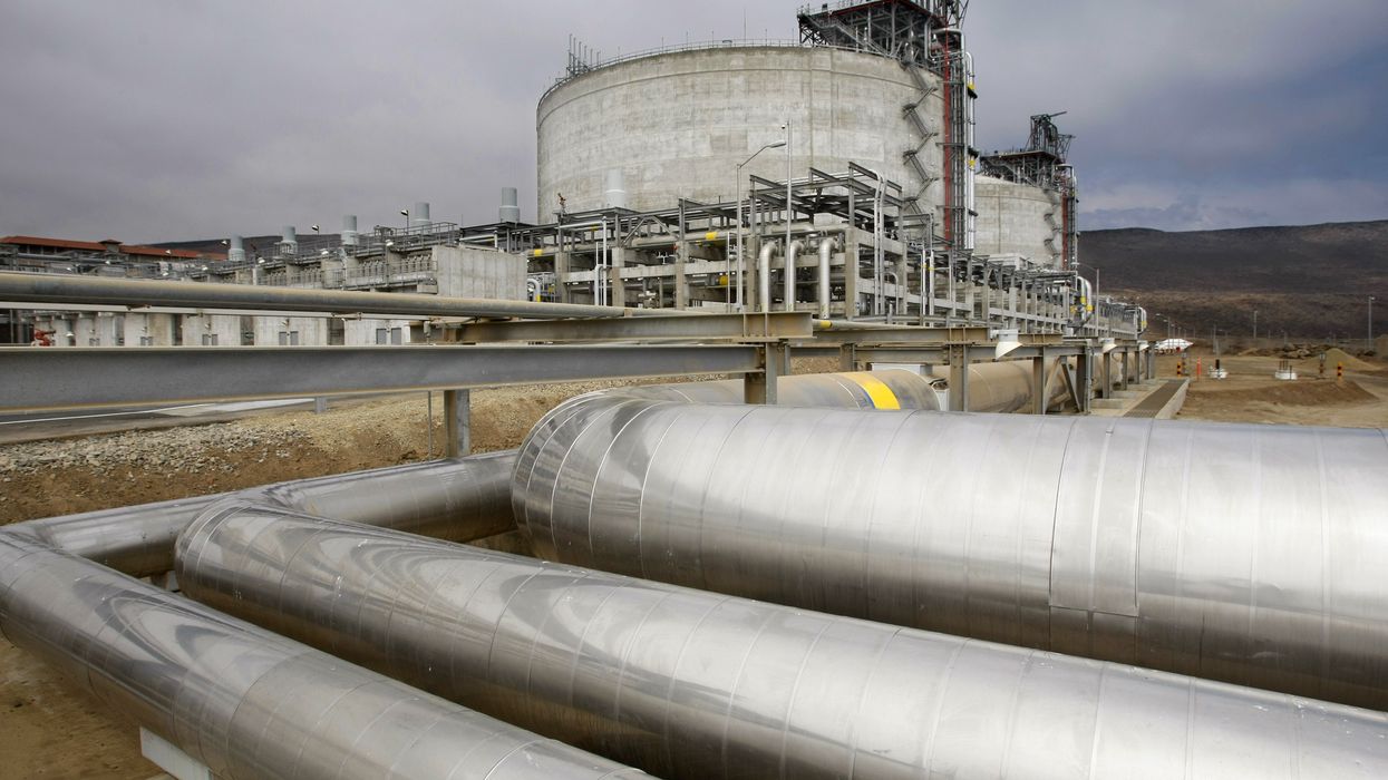 A network of insulated pipes that carry liquid natural gas