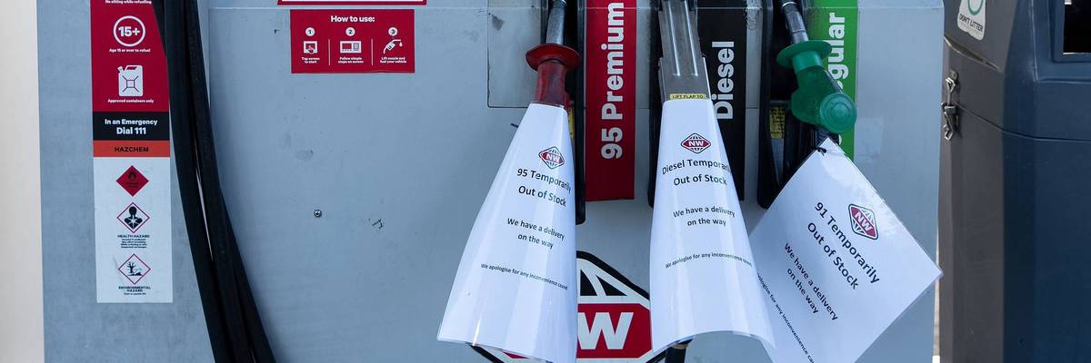 A New Zealand gas station is out of stock.