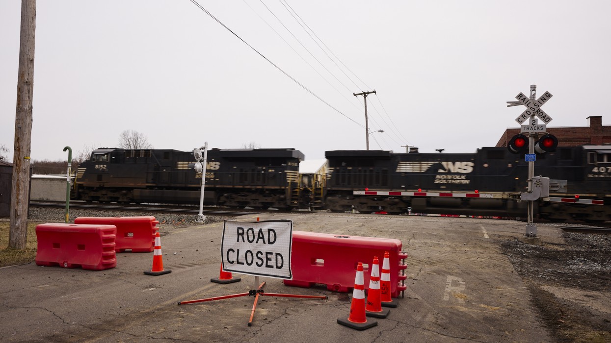 A Norfolk Southern train in East Palestine