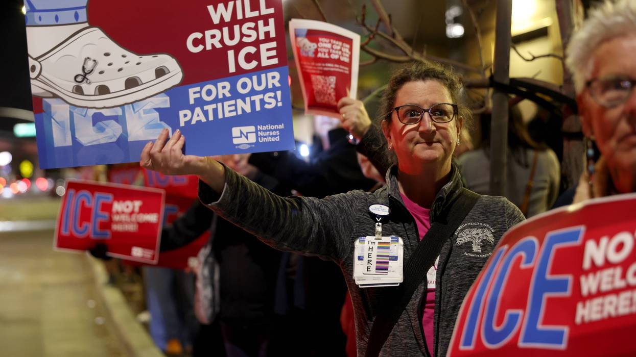 A nurse practitioner protests ICE.