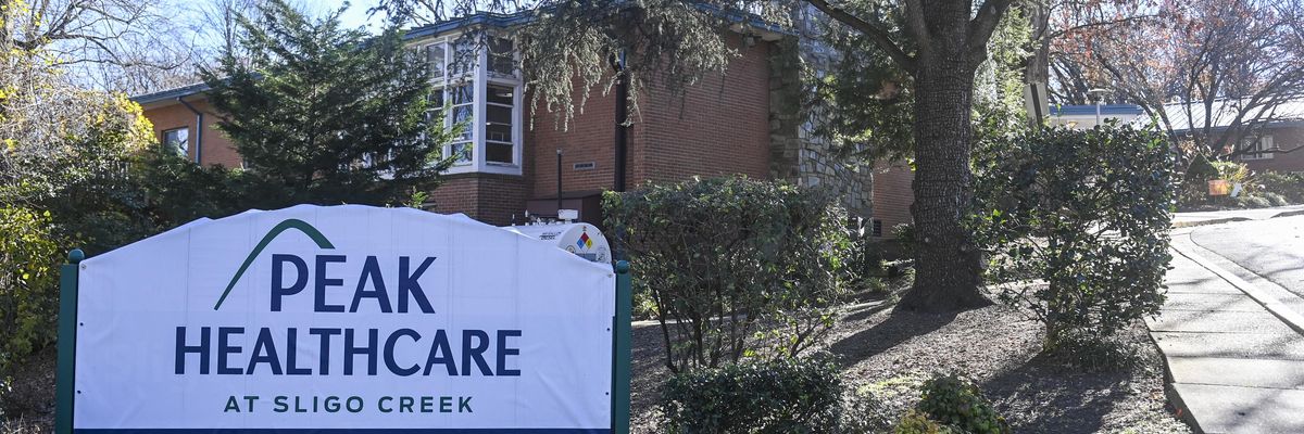 A nursing home that the Portopiccolo Group, a notorious private equity firm, purchased from Genesis HealthCare in May 2020, is pictured in Takoma Park, Maryland on November 29, 2020.
