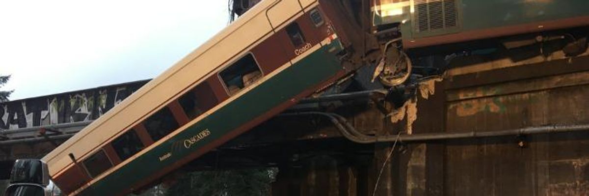 Scores Injured, Reports of Mulitple Deaths After Amtrak Derails Off Overpass in Washington State