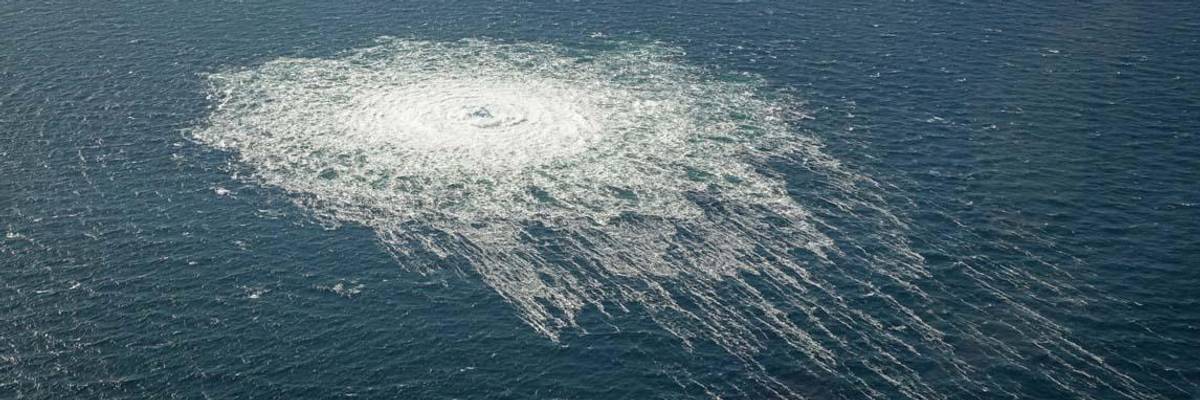 A photo of the Nord Stream 2 leak