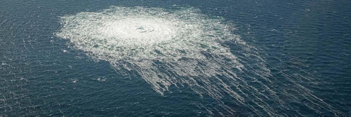 A photo of the Nord Stream 2 leak