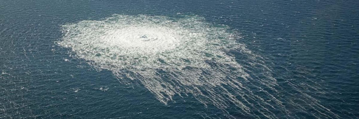 A photo of the Nord Stream 2 leak