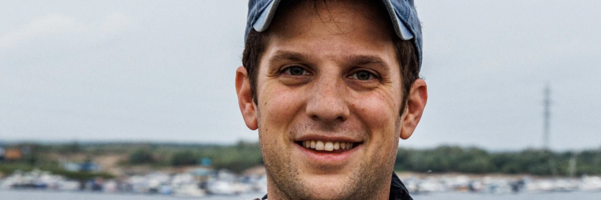A photo taken on July 24, 2021 shows journalist Evan Gershkovich