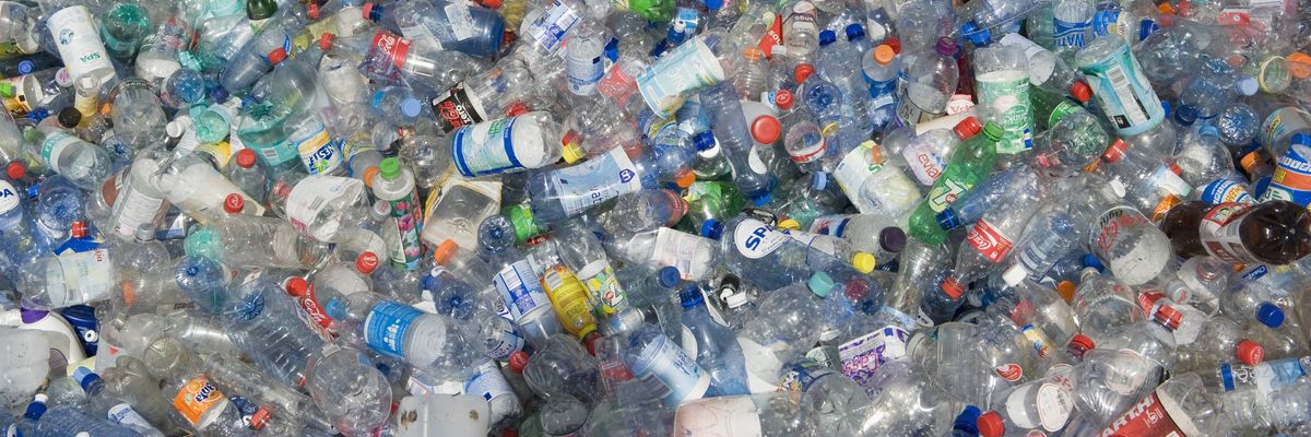 A pile of used plastic bottles. 