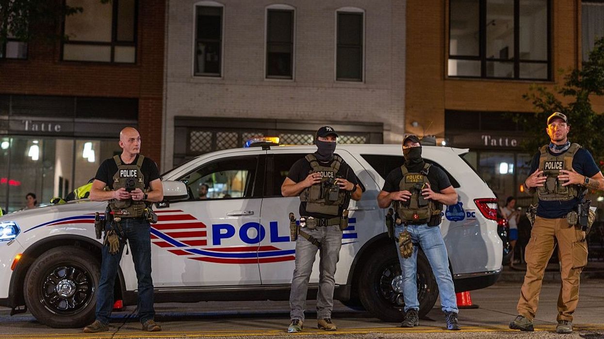 A police checkpoint in DC following Trump's takeover.