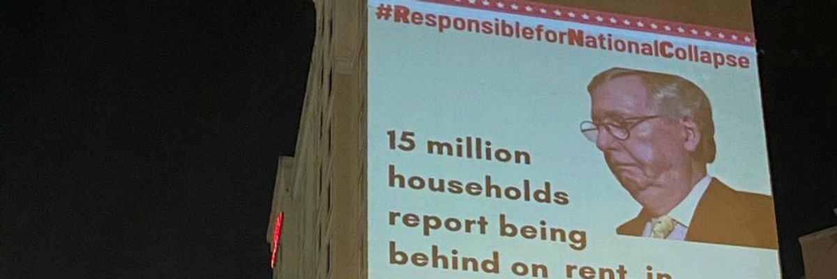 'Responsible for National Collapse': RNC Greeted With Projections Condemning Republicans for Abandoning Jobless Workers