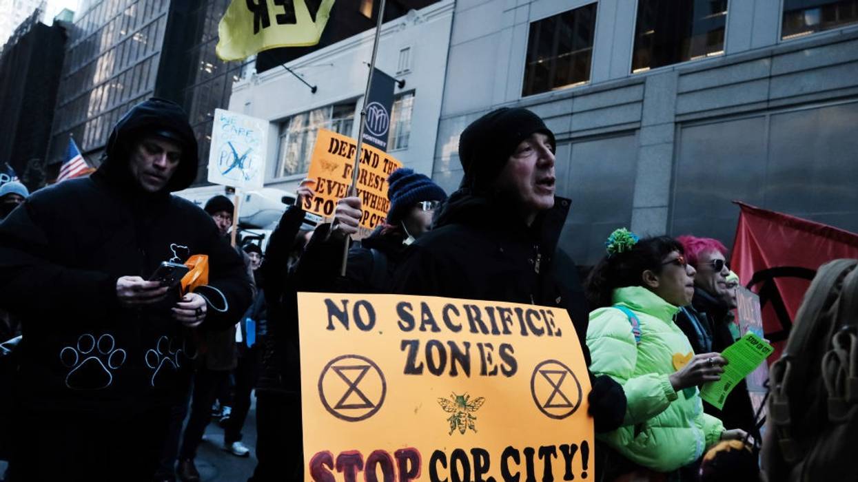 A protest against "Cop City."