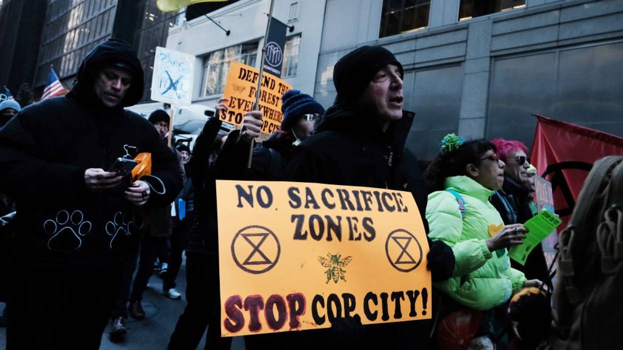 A protest against "Cop City."