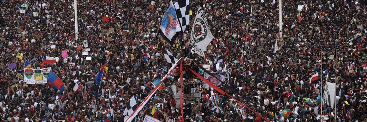 A protest in Chile in 2019.