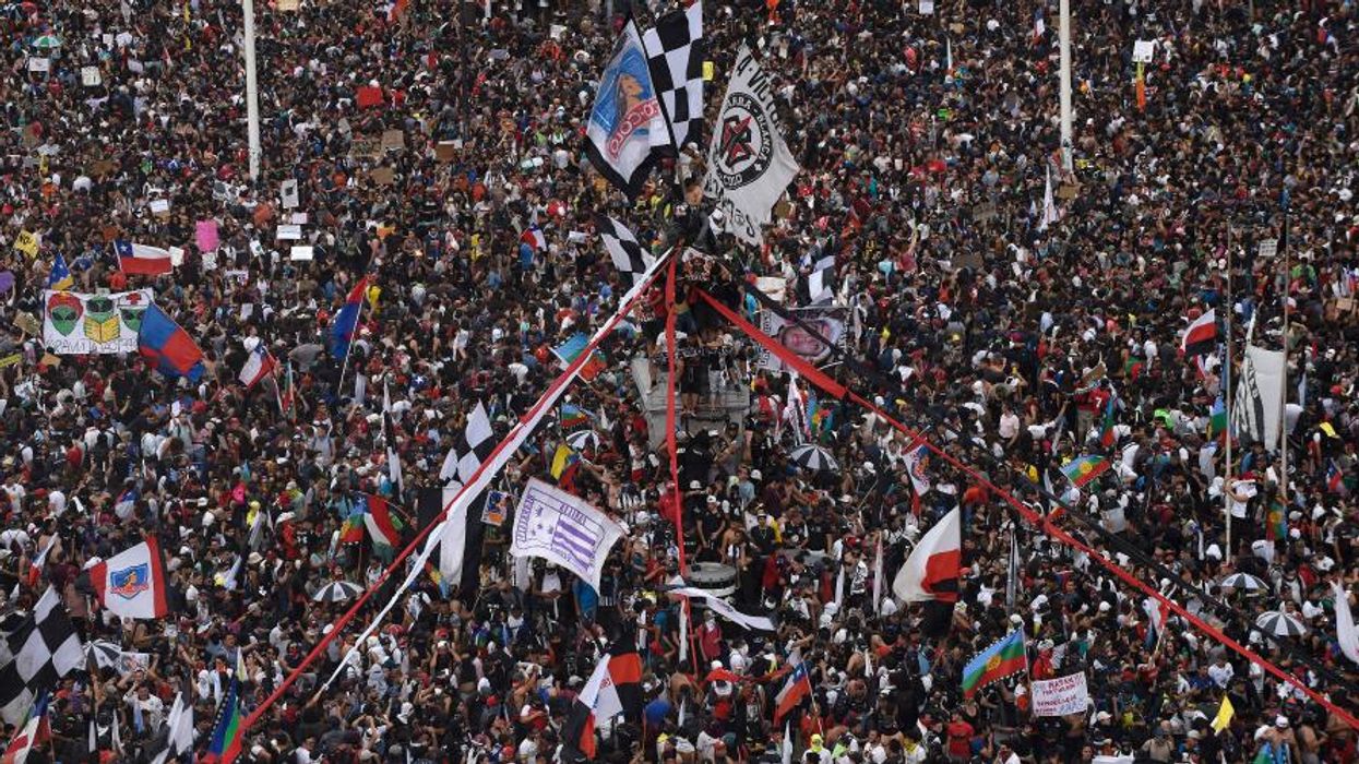 A protest in Chile in 2019.