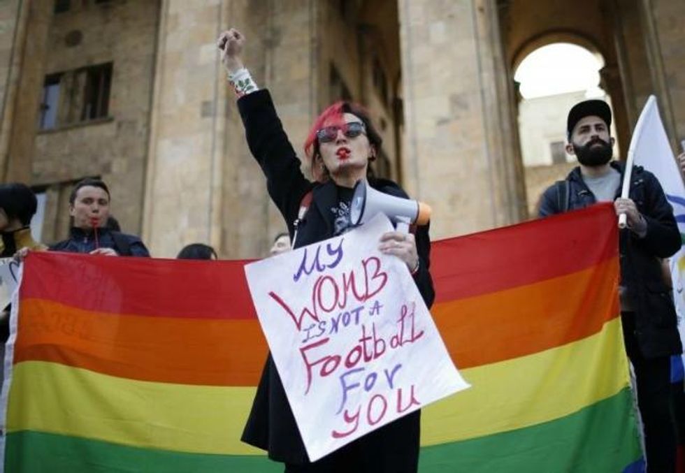 A protest in Tbilisi, Georgia. (Photo: Reuters)