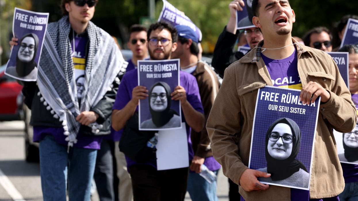 A protest to free Rümeysa Öztürk.