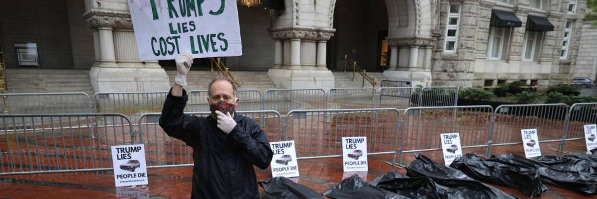 'Not a Tragic Accident--A Crime Scene': Critics Say Trump Covid Diagnosis a 'Culmination' of His Deadly Pandemic Response