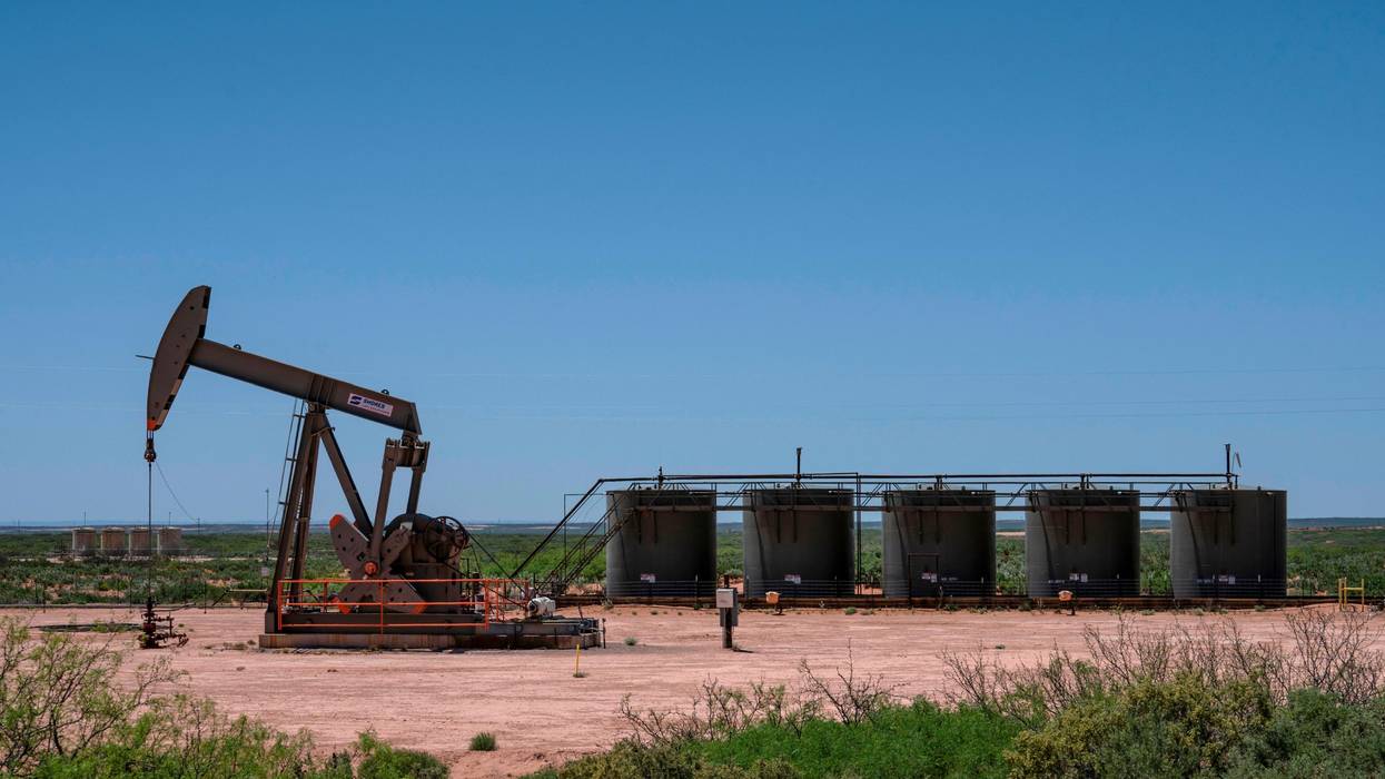 A pump jack operates on April 23, 2020 in Eddy County, New Mexico.
