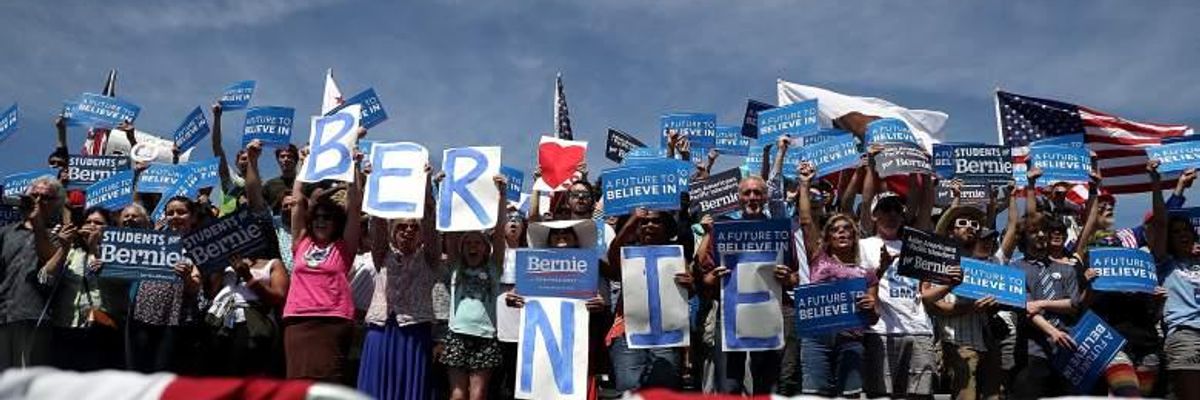 A raucous crowd attended Sanders' rally in Palo Alto, California