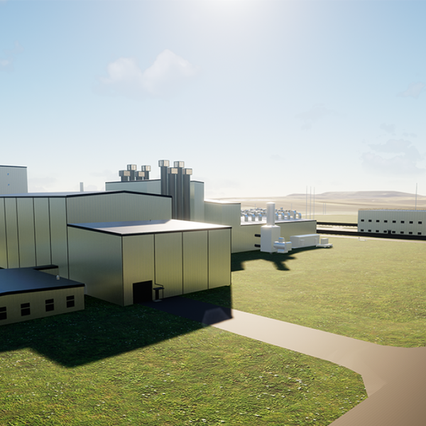 a rendering of the propsed TerraPower Natrium SMR in Wyoming