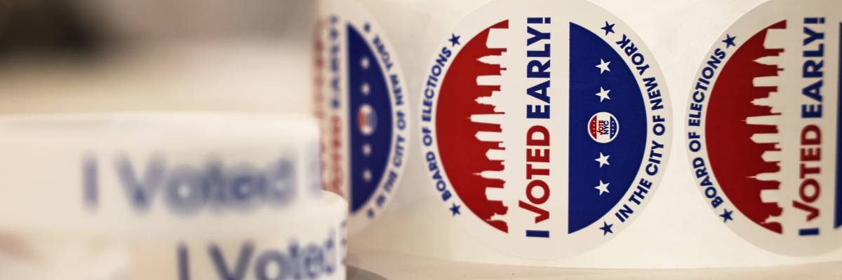 A roll of "I voted" stickers.