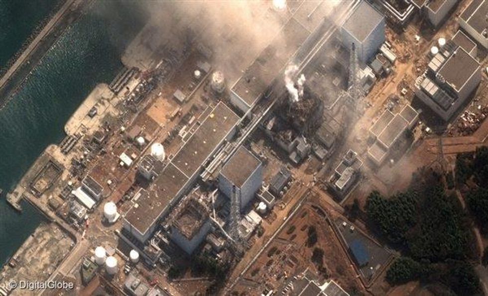 A satellite image shows damage at Fukushima I Nuclear Power Plant that was caused by the offshore earthquake on 11 March 2011.