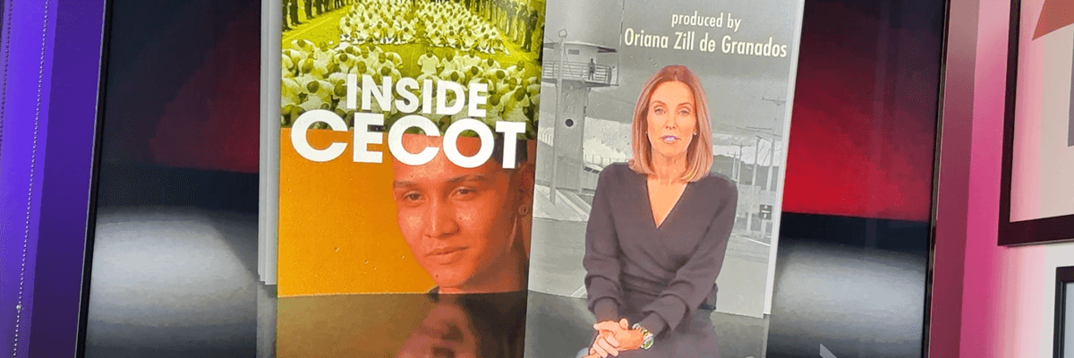 A screenshot of a censored "60 Minutes" piece on CECOT