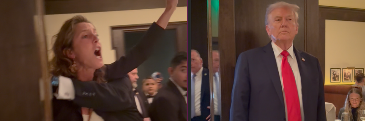 Trump Threatens to Jail CodePink Protesters Who Disrupted His Dinner With Chants for Gaza