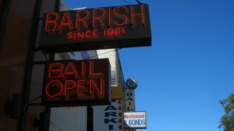 A sign for a bail bond business.