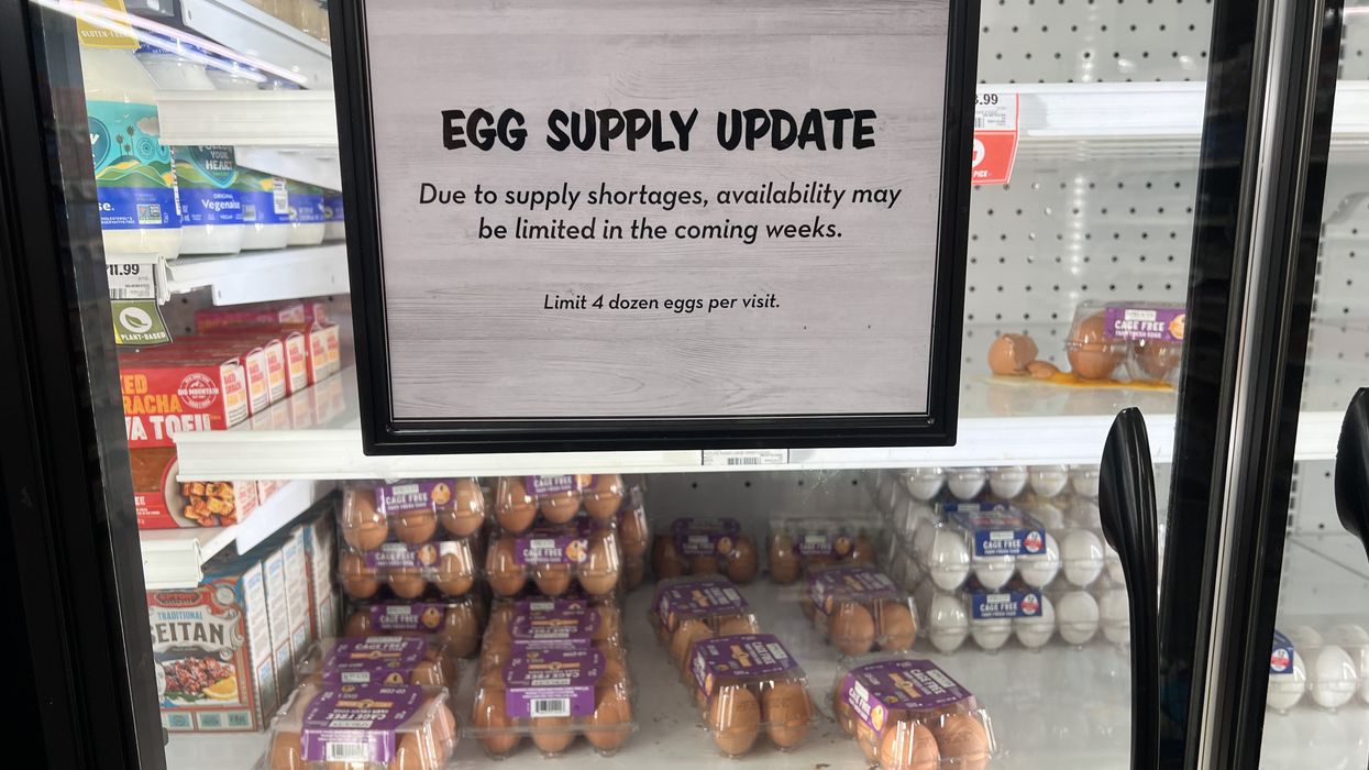 A sign indicates that, "due to supply shortages, availability may be limited in the coming weeks,"