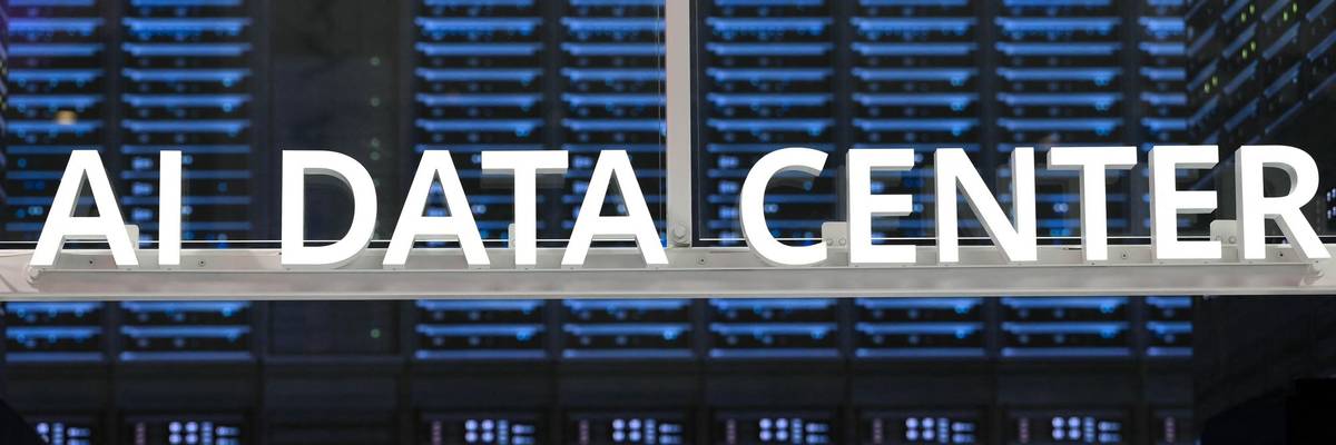A sign reads "AI Data Center."