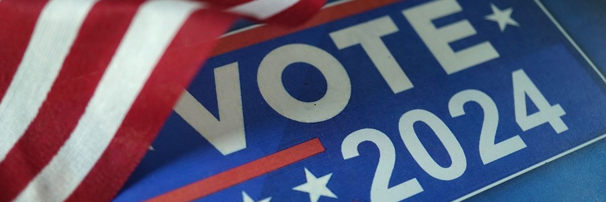 A sign reads, "Vote 2024."