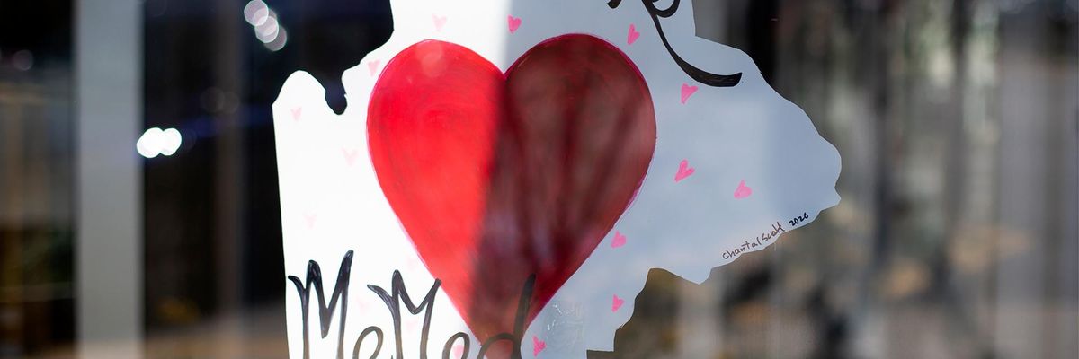 A sign thanking nurses at the South Entrance of Maine Medical Center on May 12, 2020 in Portland, Maine