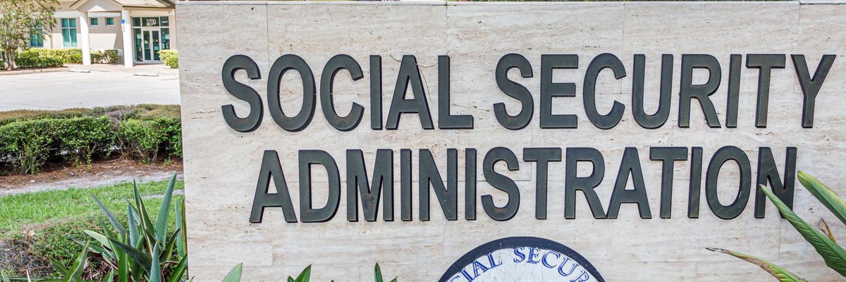 A Social Security Administration sign is seen in Sebring, Florida