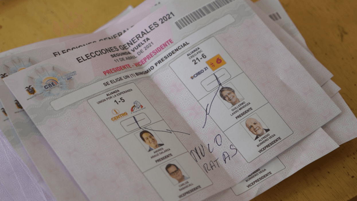 A spoiled ballot in Ecuador's recent presidential elections