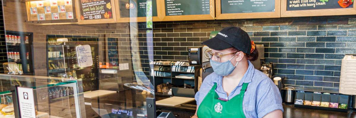 A Starbucks employee