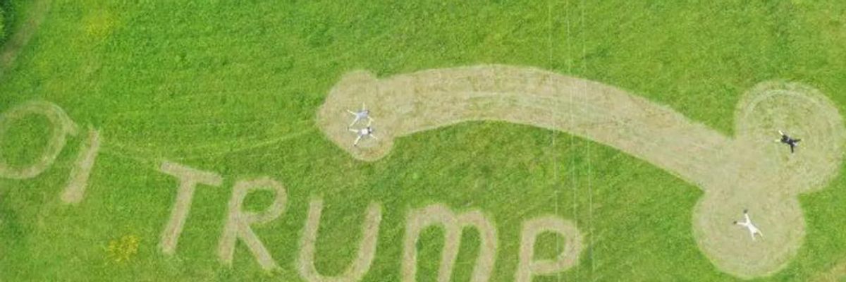 A Polar Bear, a Giant Penis, and This Message Greet Trump in UK: 'Climate Change Is Real'