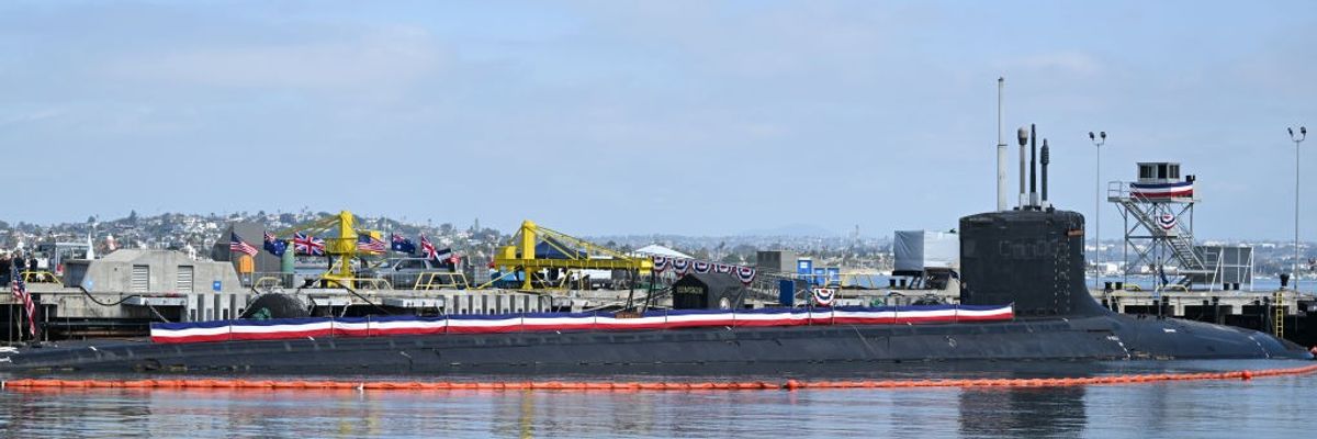 A submarine at Naval Base Point Loma in San Diego, California