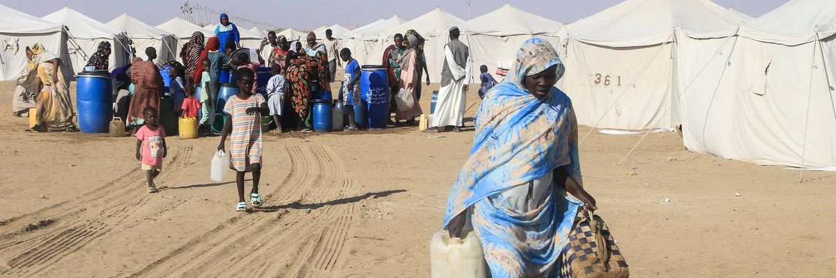 A Sudanese woman who fled El-Fasher in Darfur