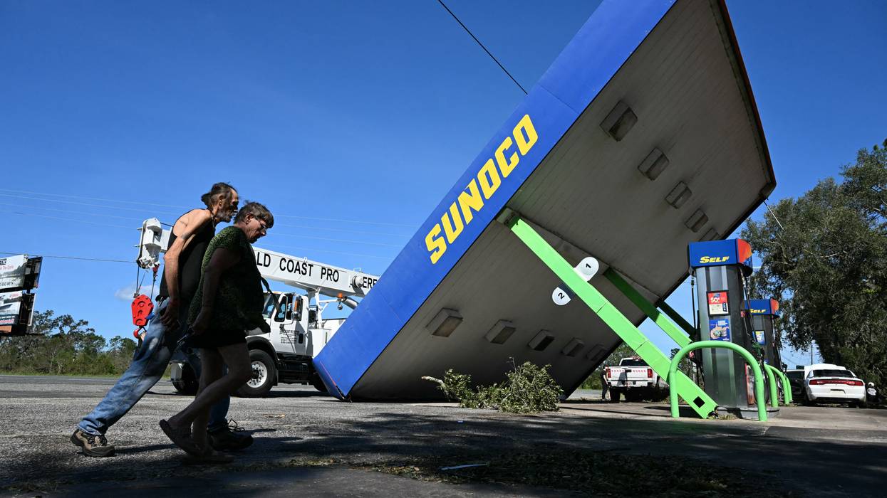 A Sunoco gas station destroyed by Hurricane Helene.