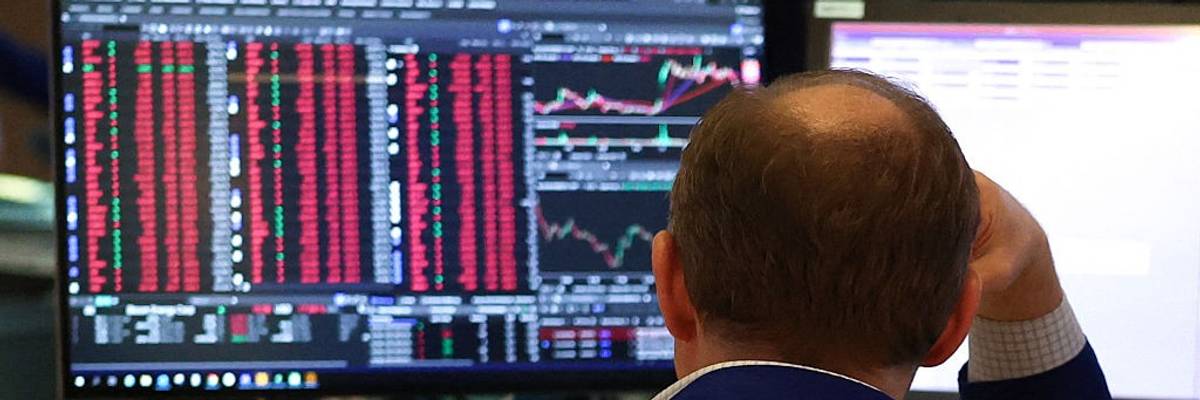 A trader works on the floor of the New York Stock Exchange