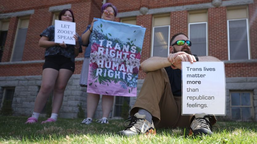 A trans rights protest.