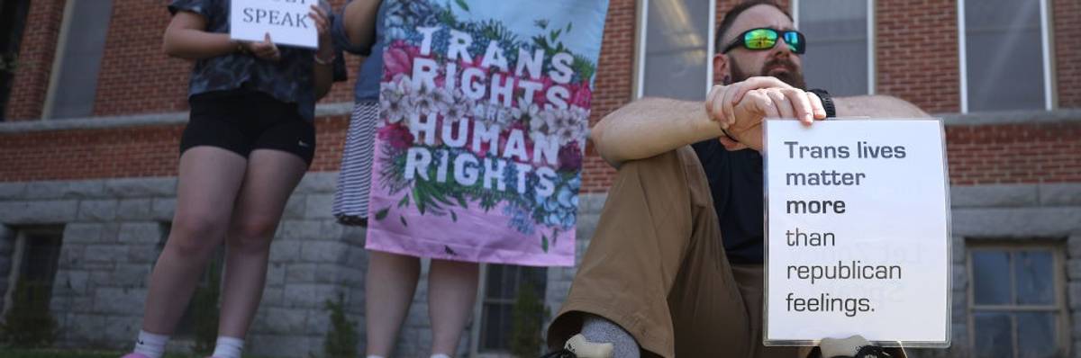 A trans rights protest.