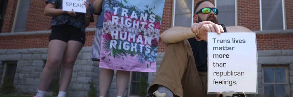 A trans rights protest.