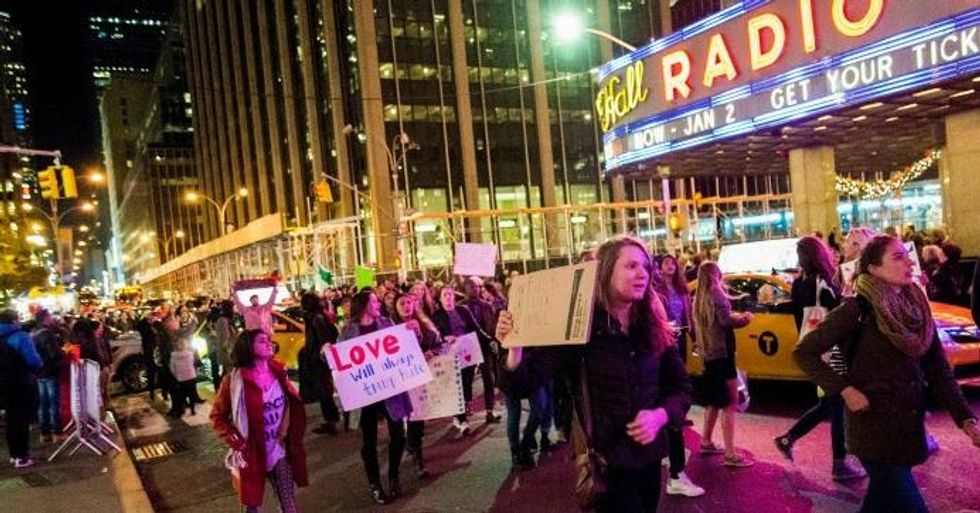 A Trump protest march in New York City on Friday. (Photo: Anthony Albright/flickr/cc_