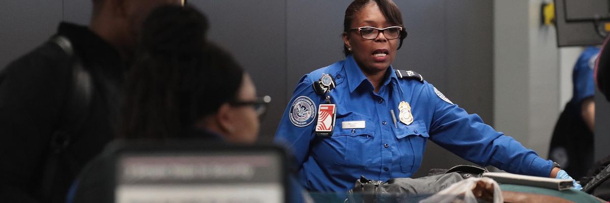 A TSA security officer at work
