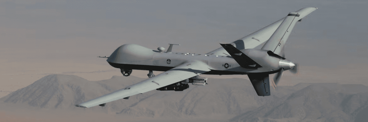 A US Air Force Reaper drone on a combat mission in Afghanistan