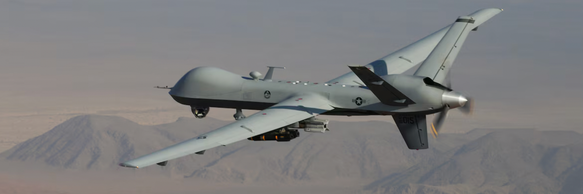 A US Air Force Reaper drone on a combat mission in Afghanistan