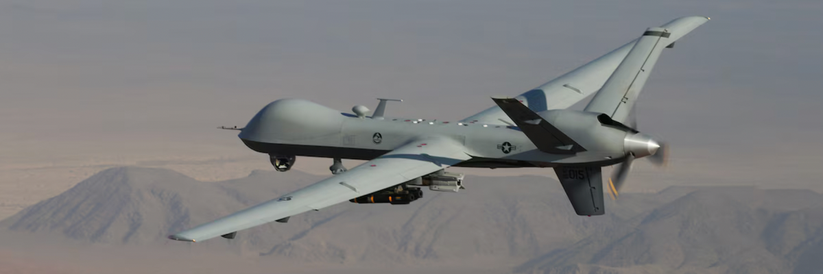A US Air Force Reaper drone on a combat mission in Afghanistan