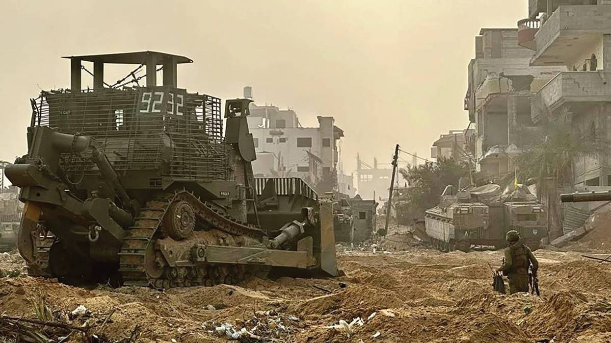 A US-supplied IDF Caterpillar D-9 bulldozer is seen in Gaza